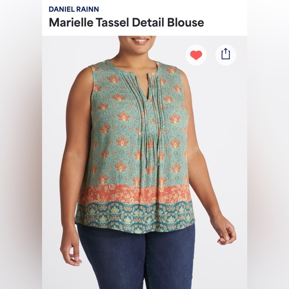 Daniel Rainn Tops - Daniel Rainn Marielle Tassel Detail Sleeveless Blouse